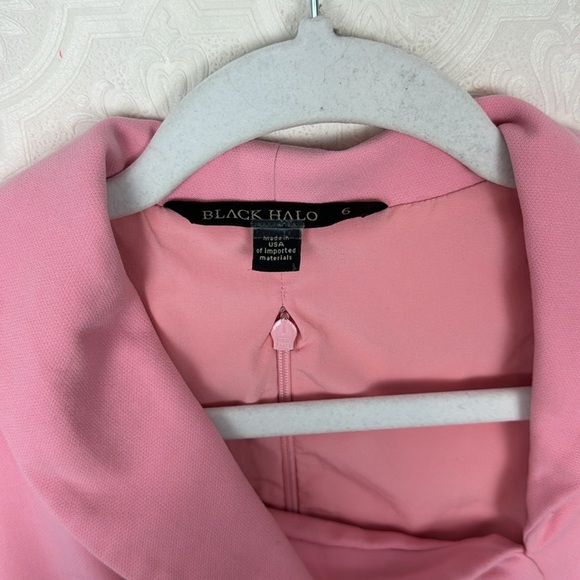 Black Halo Asymmetrical Light Pink Blaze Sheath Dress Sleeveless Collar Career - Picture 5 of 9